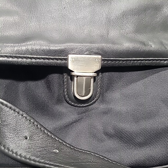 Vtg‎ COACH Black Leather/ Nylon Men's Briefcase Messenger Bag - Picture 4 of 14